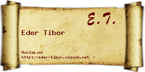 Eder Tibor névjegykártya